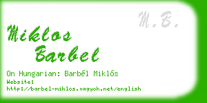 miklos barbel business card