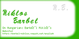 miklos barbel business card